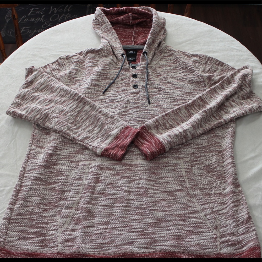 Union Denim Henley Textured Hoodie Size XL